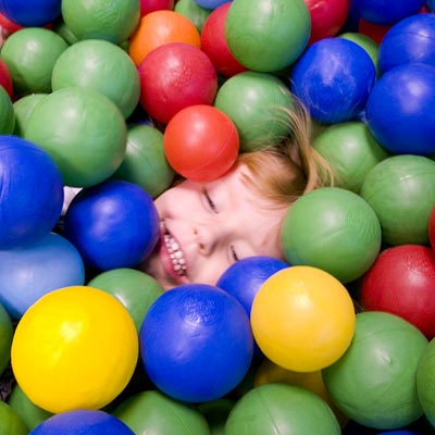 Little S buried in the ball pit !