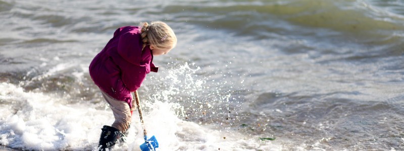 Pushing the waves back and getting wet