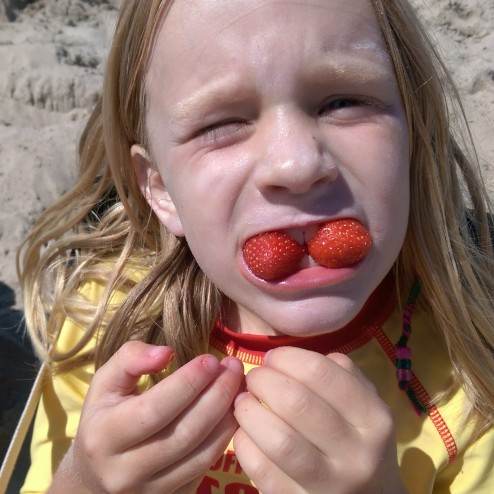 Strawberries on the beach !
